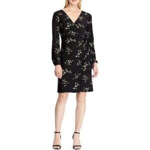Ralph Lauren Floral Black Wrap Dress